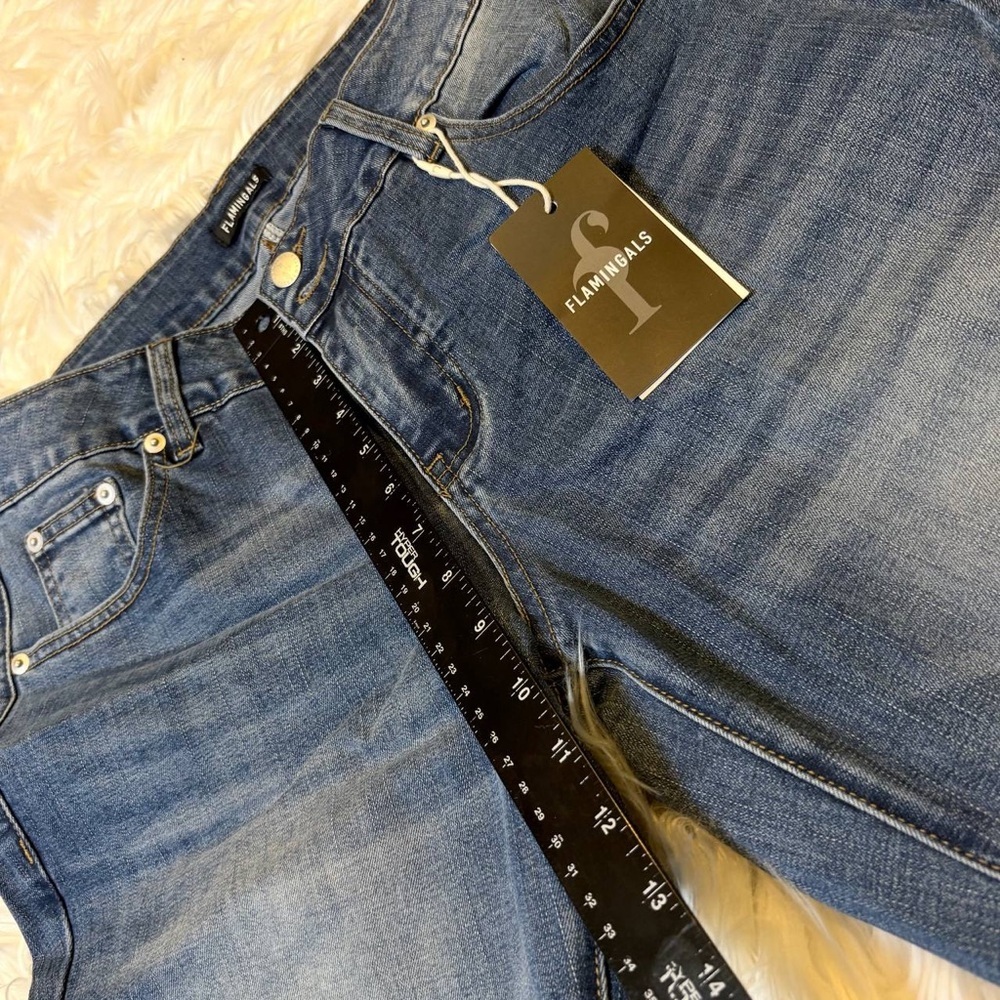 Flamingals Low Rise Boot Cut Jeans for Women Butt Lifting Western Pants M - Picture 10 of 15
